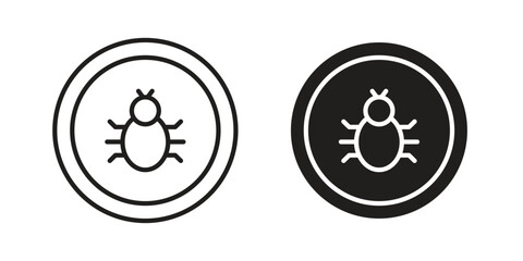 Debug icon doodle set. editable outline stroke vector eps