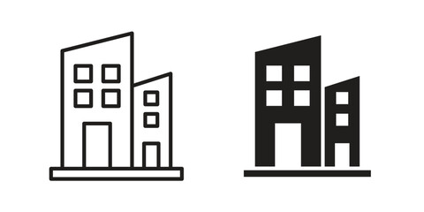 Enterprise icon doodle set. editable outline stroke vector eps