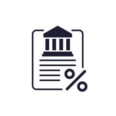 Bank loan icon on white, credit and finance vector