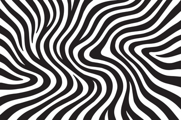 Abstract black and white swirling pattern with dynamic wavy