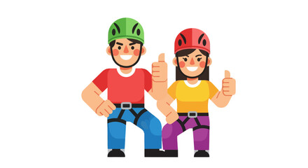 Fototapeta premium Positive Climbers Displaying Approval and Success with Thumbs Up Gestures