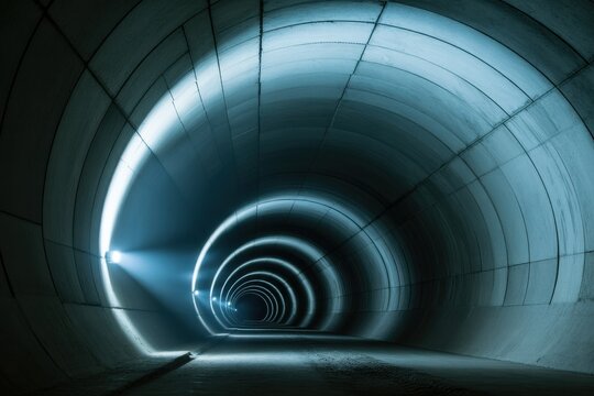 Explore the captivating illuminated tunnel, perfect for conveying journeys, mystery, or innovative solutions, ideal for impactful advertising campaigns