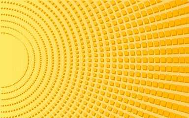 Radiant Yellow 3D Cubes in Concentric Geometric Arrangement Background