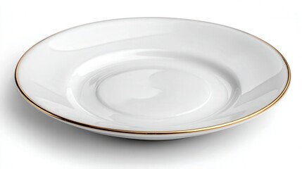 Porcelain saucer isolated on white background