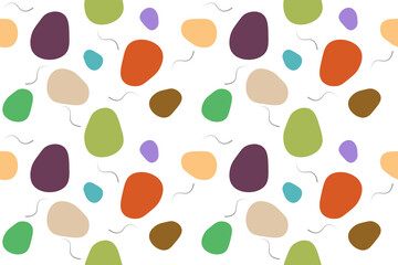 seamless multicolor shape on white background abstract background, retro style, for fabric, cards, posters, covers, banners, or branding. Vector illustration