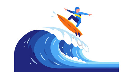 Fototapeta premium Surfer Riding A Giant Wave Under A Dark Sky Showing An Extreme Water Sport