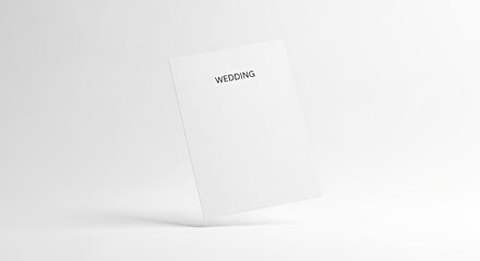 Simple Wedding Invitation Card Mockup on White Background