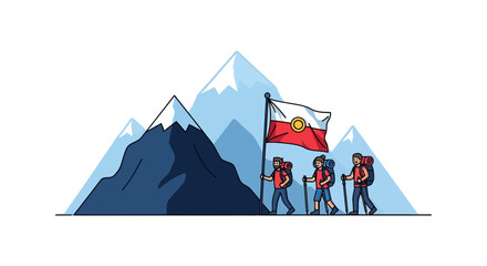 Trekking Expedition Reaches Summit and Plants National Flag on Mountainspeak Victory