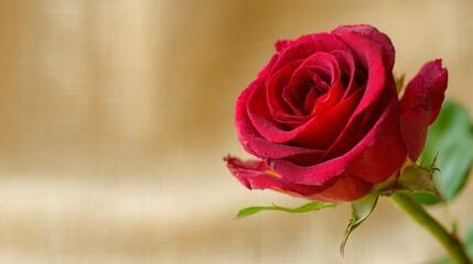 Obraz premium Breathtaking image of a scarlet rose set against a clean floral background