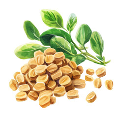 An Imaginary Minimalistic 2D flat icon_fenugreek_seeds, modern element in vector and EPS format_isolated on a white 