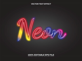 Glowing Neon Word Art Editable Vector Template