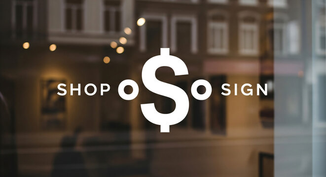Logo Mockup On A Shop Window Glass