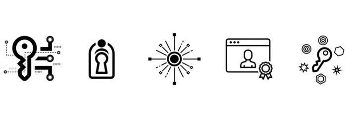 Collection of Digital Security, Access, and Verification Vector Image Icons