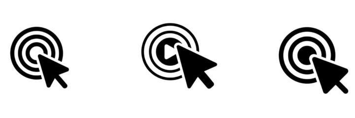 Set of Three Cursor Click Target Interaction Vector Image