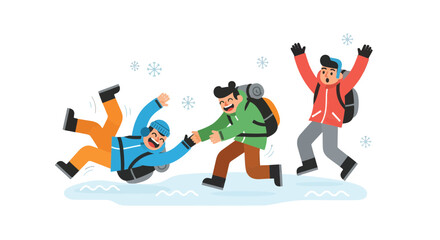 Winter Fun: Friends Celebrate the Season with Snowy Adventures Outdoors