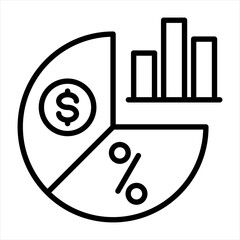 business profit margin single icon outline style