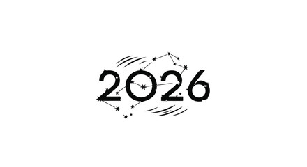 Obraz premium Happy new year 2026: celestial starry celebration image silhouette