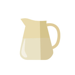 Milk Pitcher in Flat Minimal Style for Barista Tools Illustration