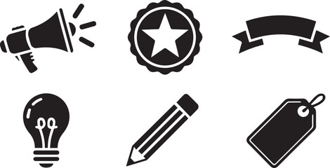 Icon set for marketing communication and ideas