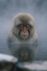 Twilight Soak of the Snow Monkey