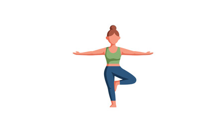Fototapeta premium Yoga Practice Depicts a Person in the Tree Pose Symbolizing Mindfulness and Balance