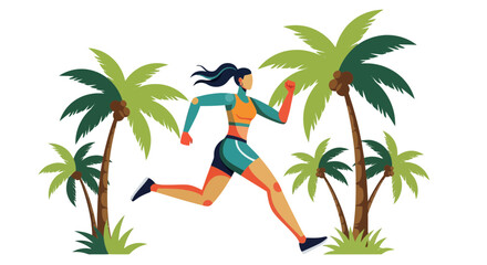 Woman Runs Through Tropical Landscape Perfecting Her Body Art In Paradise