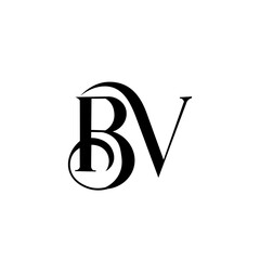 Elegant BV Monogram Logo in Calligraphy Style