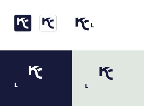 KC Lettermark Monogram Logo Design, Modern K and C Initials Combined, Minimalist Corporate Brand Identity