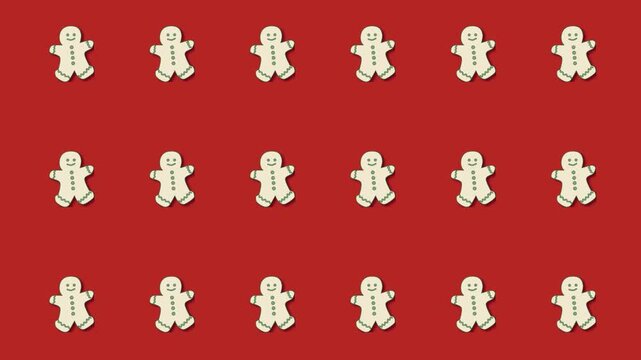 looping gingerbread pattern animation. fun and sweet.