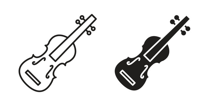 Cello icon with glyph and line. black vector icons for Web UI