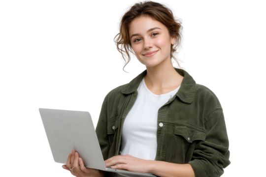 business woman with laptop isolated on white laptop, woman, working, businesswoman, people, business, computer