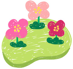 flower field drawing