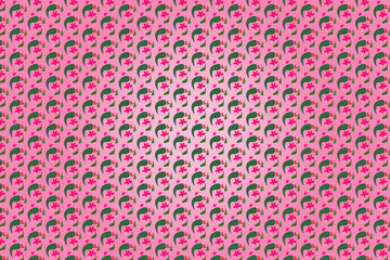 Pink floral pattern with subtle green and red accents