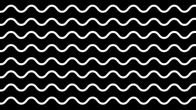 Minimal abstract sea wavy line moving loop animation. on alpha channel