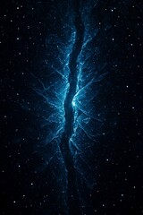 Abstract Deep Blue Cosmic Rift Glowing Energy Structure Background