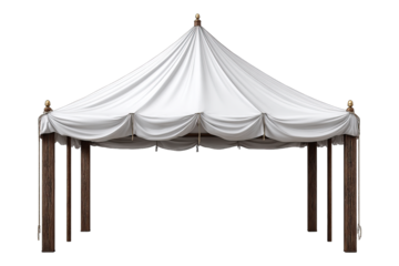 Elegant White Tent Structure for Outdoor Events and Gatherings.