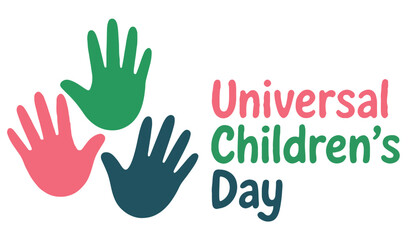 Universal Childrens Day illustration colorful handprints vector design for social awareness campaigns