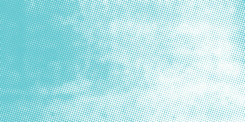 Cyan blue pop art background with halftone polka dots in retro comic style