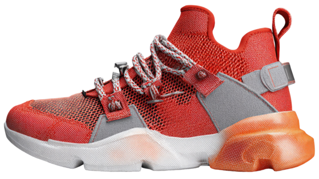 Sport shoes isolated on white background with modern athletic design, comfortable sole, and stylish footwear for running and training