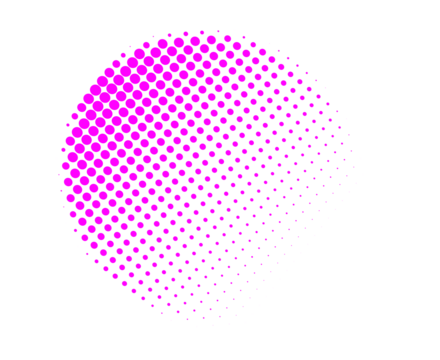 Pink halftone gradient circle for modern backgrounds, pop art designs, graphic overlays, and abstract decorative elements
