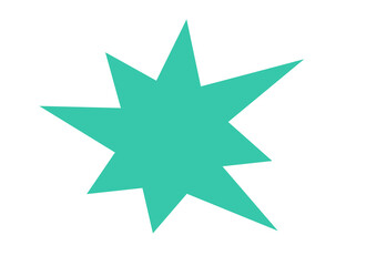 Obraz premium Turquoise starburst shape for stickers, graphic highlights, scrapbook elements, and abstract design overlays