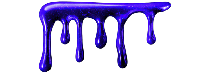 Vibrant Purple Paint Dripping Downward on a White Background.