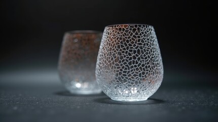 Innovative technology in 3d printing creating intricate mesh design for modern art and decor concept 
