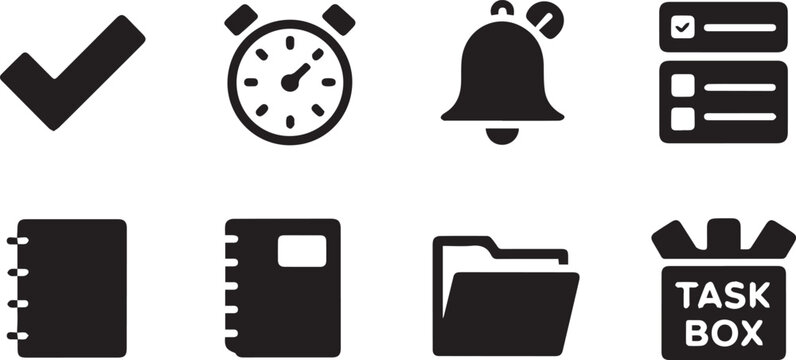 Business and productivity icon collection for task management