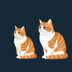 cat with kitten pet vector