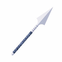 Flat Design Pointed Spear Weapon Silver Warrior Ancient Armory Illustration