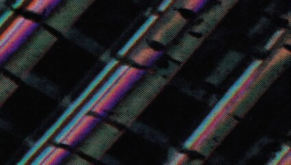 Abstract Glitch Art with Diagonal Lines and Color Aberration.
