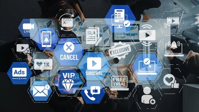 Concept of subscription services provides exclusive digital content. This model offers continuous access, enhancing subscription services with personalized experiences and benefits. Funnel