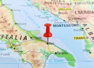 View of Bari, is the capital city of the Metropolitan City of Bari and of the Apulia region, on a...