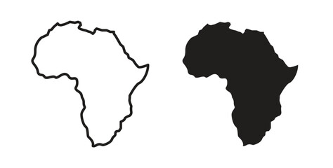 Earth africa icon with glyph and line. black vector icons for Web UI